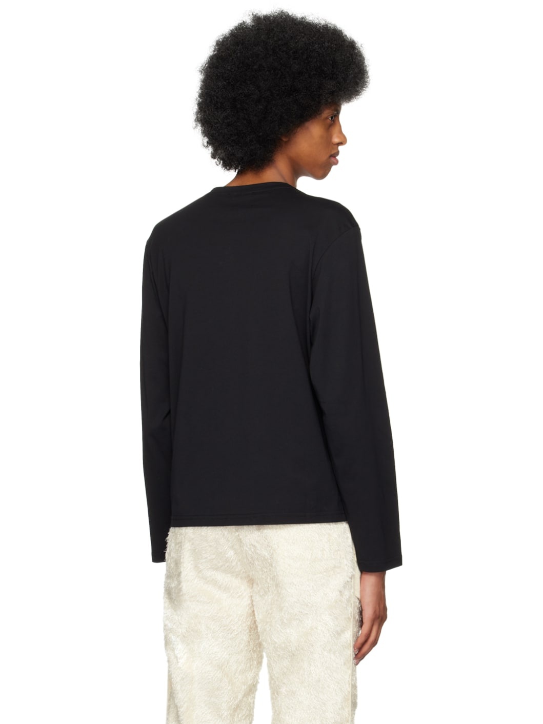 Black Eyelet Long Sleeve T-Shirt - 3