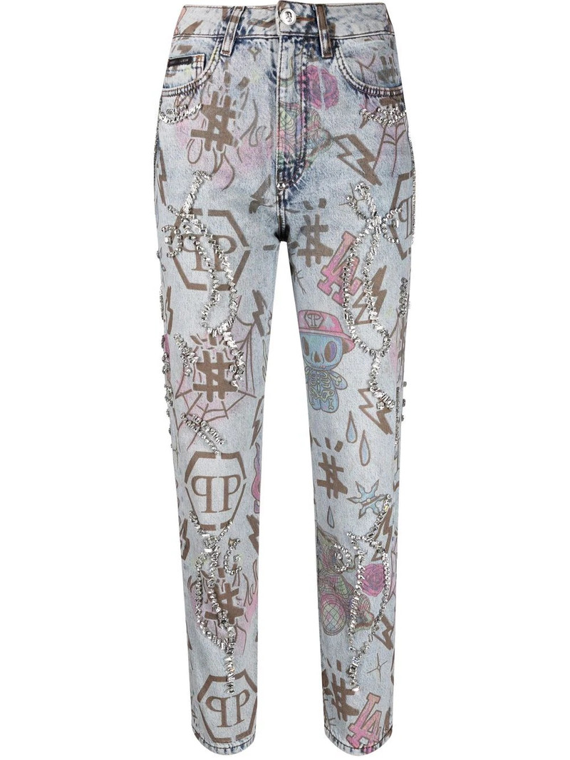 tattoo-monogram boyfriend jeans 1