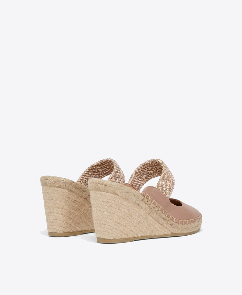 Siena 70 Blush Leather Wedge Mules 3