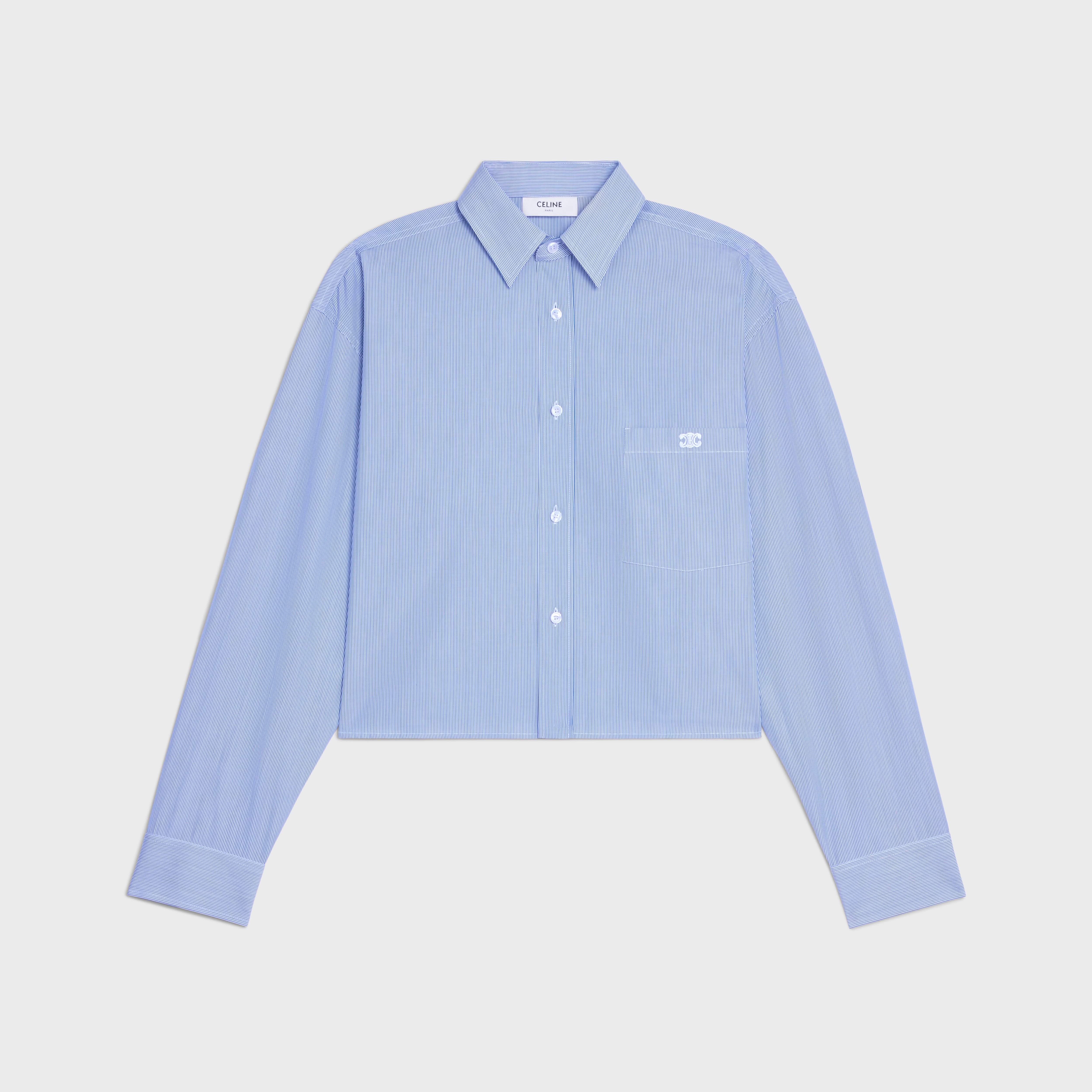 Cropped shirt in striped Poplin - 1