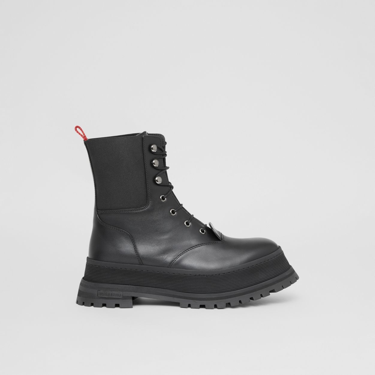 Icon Stripe Detail Lace-up Leather Boots - 2