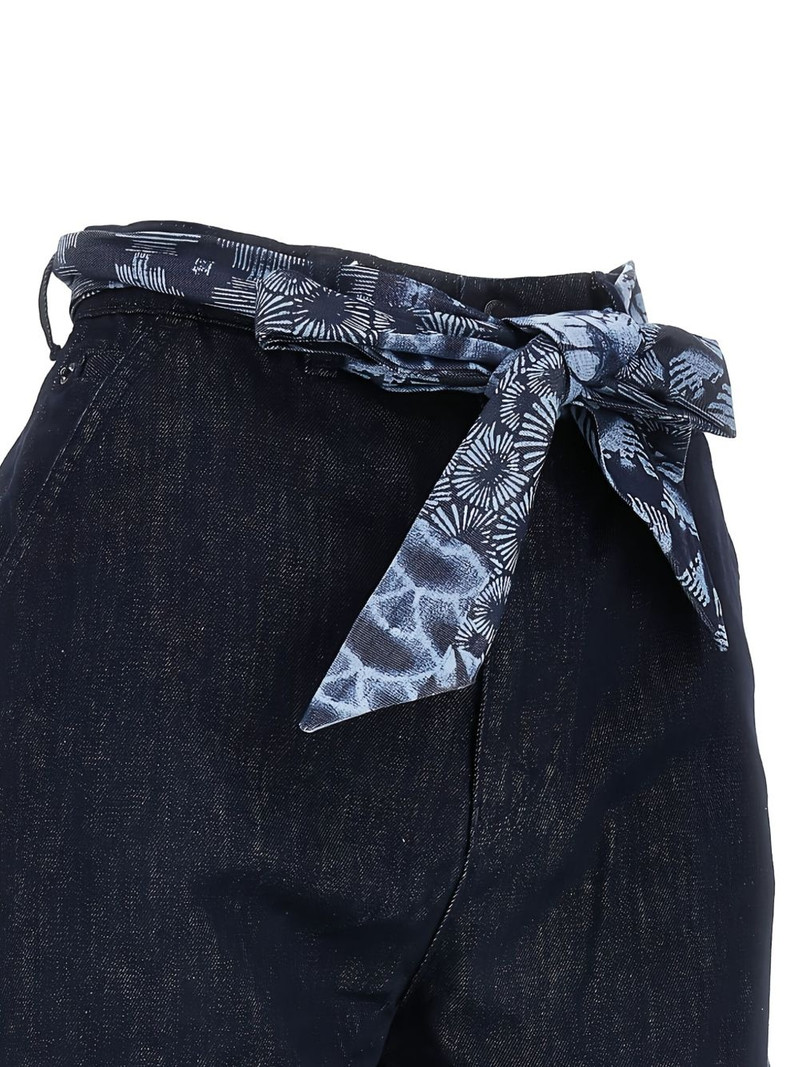 printed-tie denim shorts 3