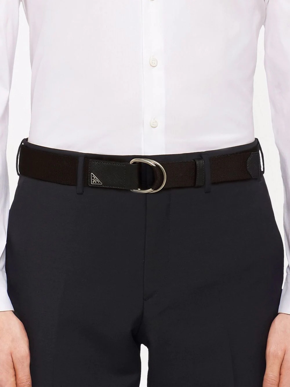 triangle logo D-ring belt - 3