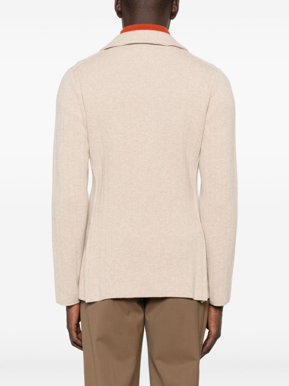 ribbed lapel jacket - 4