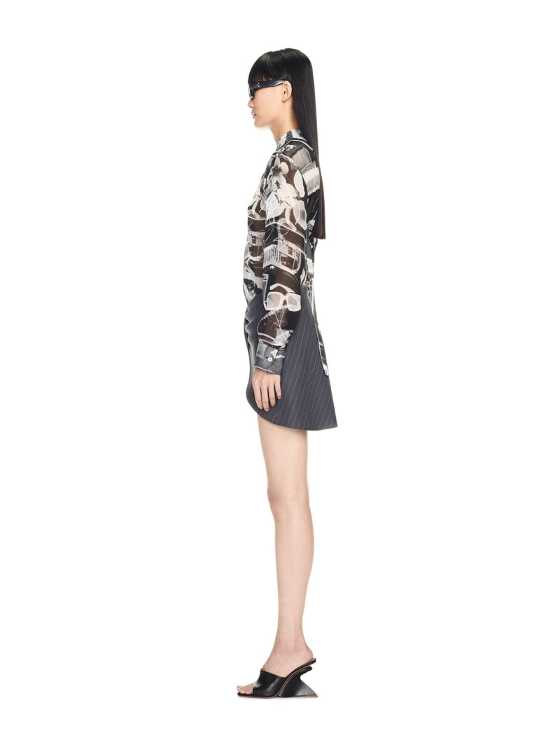 Pinstripe Twisted Mini Skirt 3