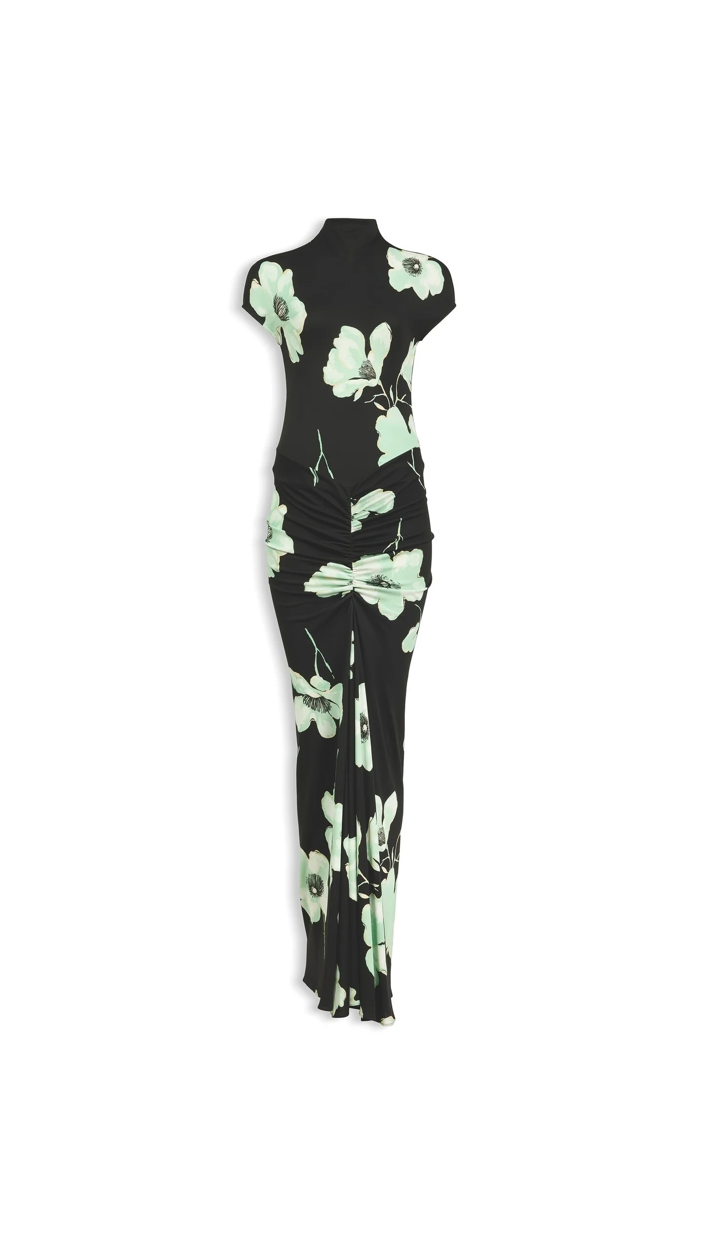 DRAPED PRINTED DRESS - 1