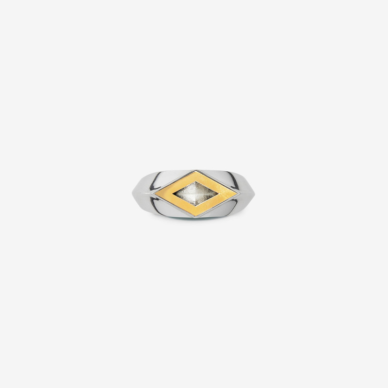 Silver and Gold-plated Hollow Ring 1