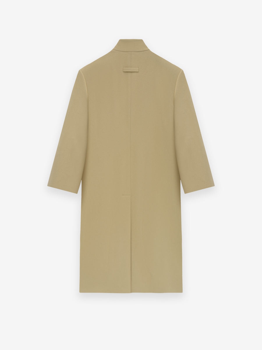 Melton Wool Lapelless Coat - 4