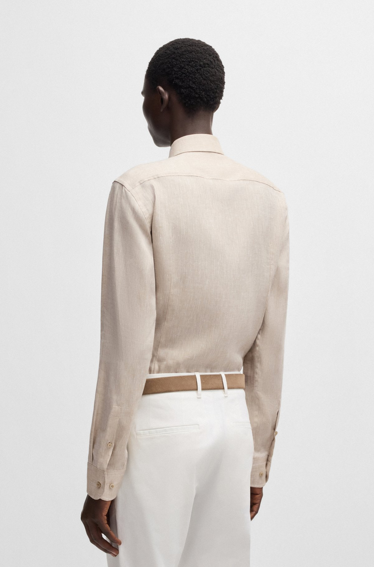 SLIM-FIT SHIRT IN ITALIAN-MADE LINEN - 5