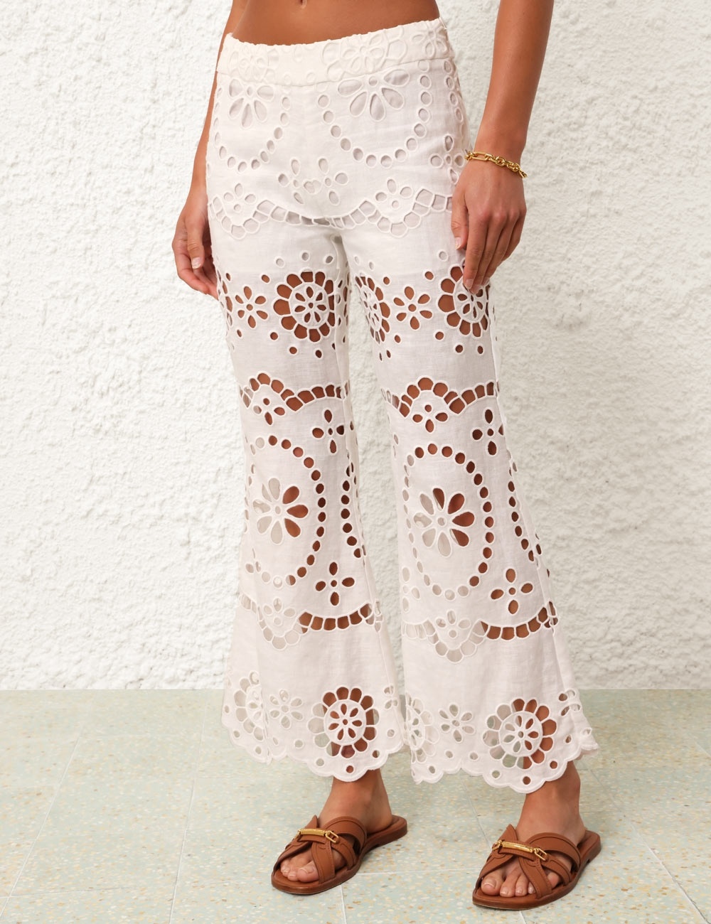 LEXI EMBROIDERED FLARE PANT - 5