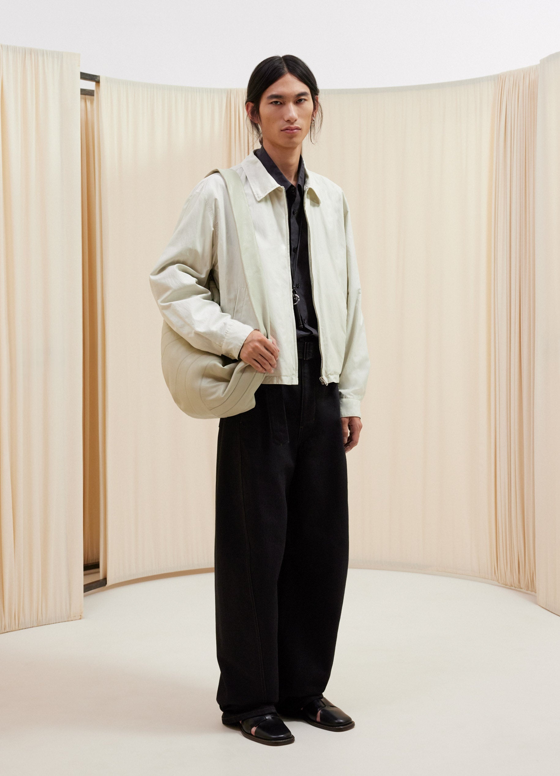 Lemaire Washed Cotton & Silk Zip-Up Shirt Jacket | Nordstrom