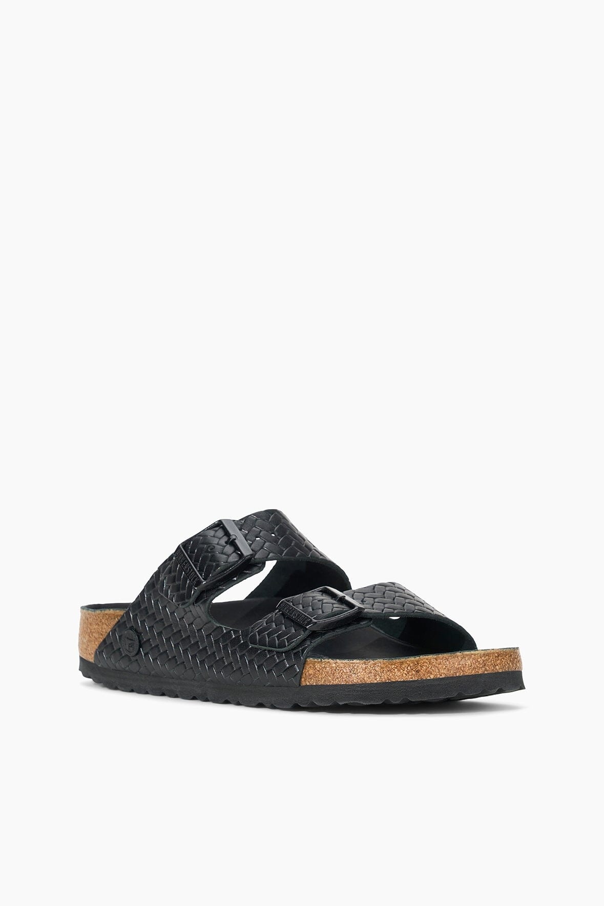 STAUD BIRKENSTOCK ARIZONA WOVEN EMBOSSED SANDAL BLACK - 3