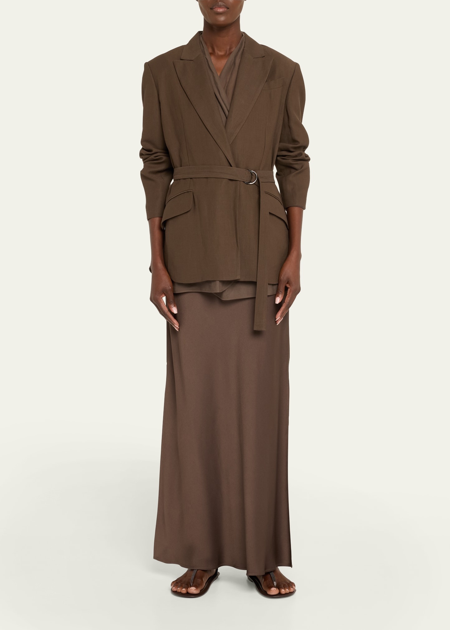 Satin Cady Maxi Pencil Skirt - 2