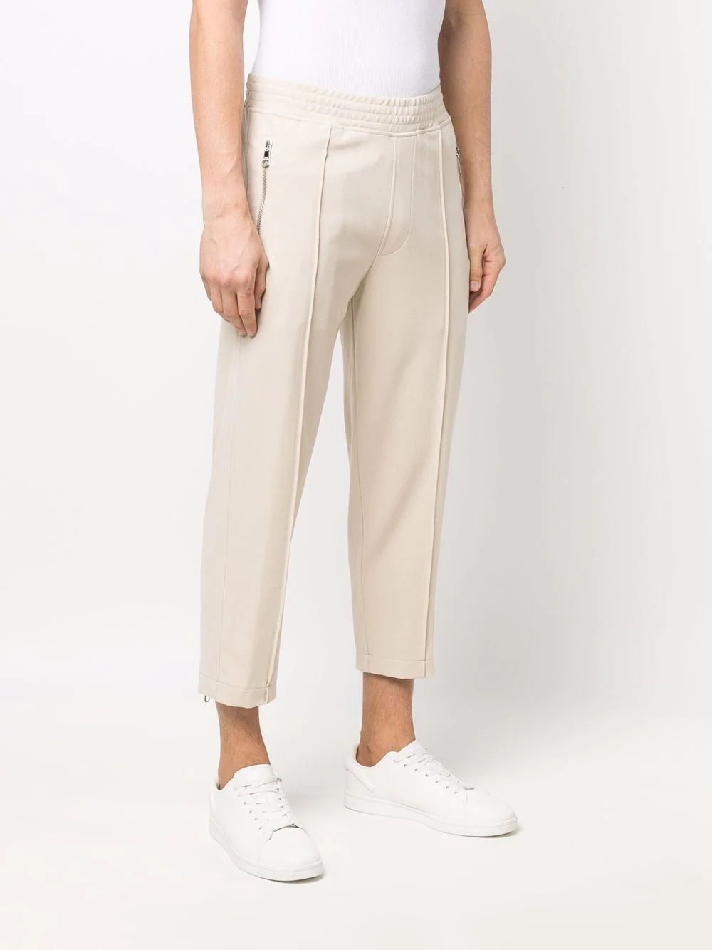 zip-embellished cropped trousers - 3