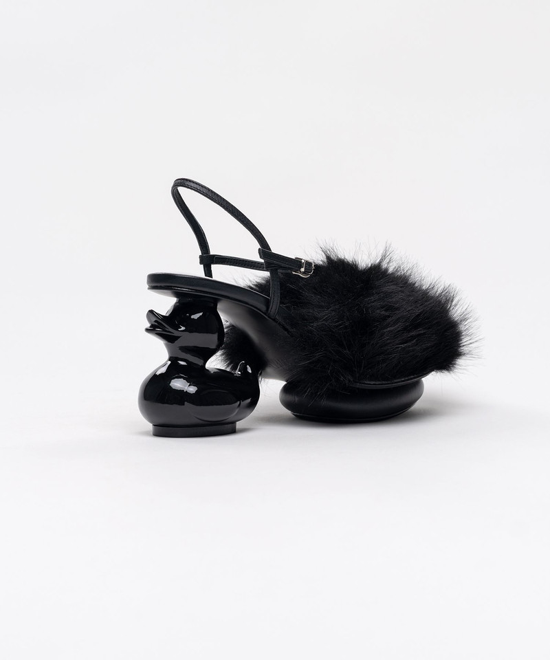 Duck Heel Fur Sandals 6
