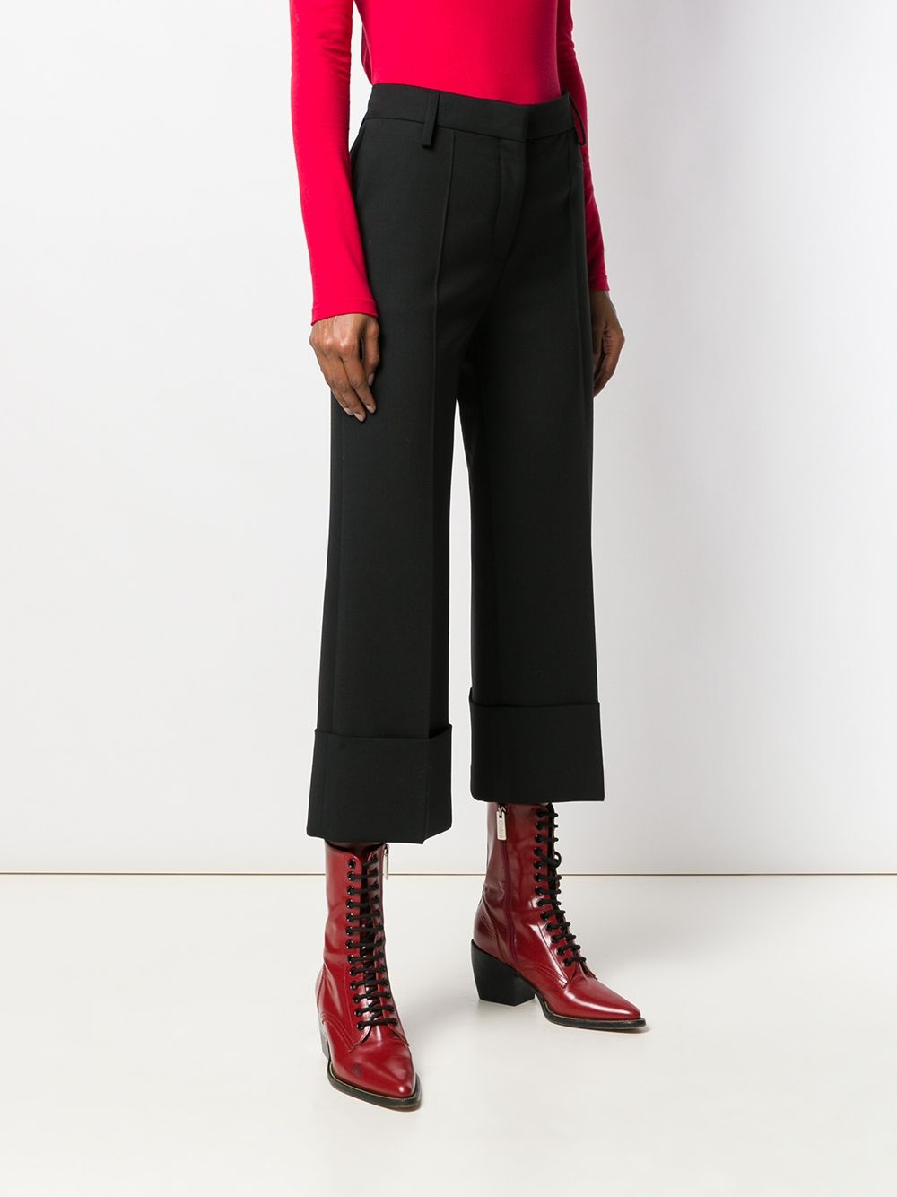 pleated cropped trousers - 3