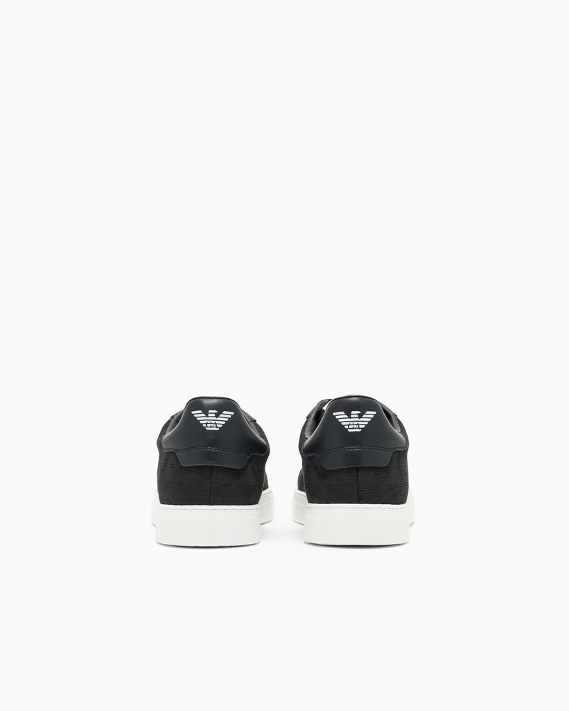 EMPORIO ARMANI NYLON SNEAKERS WITH JACQUARD ALL-OVER EAGLE outlook