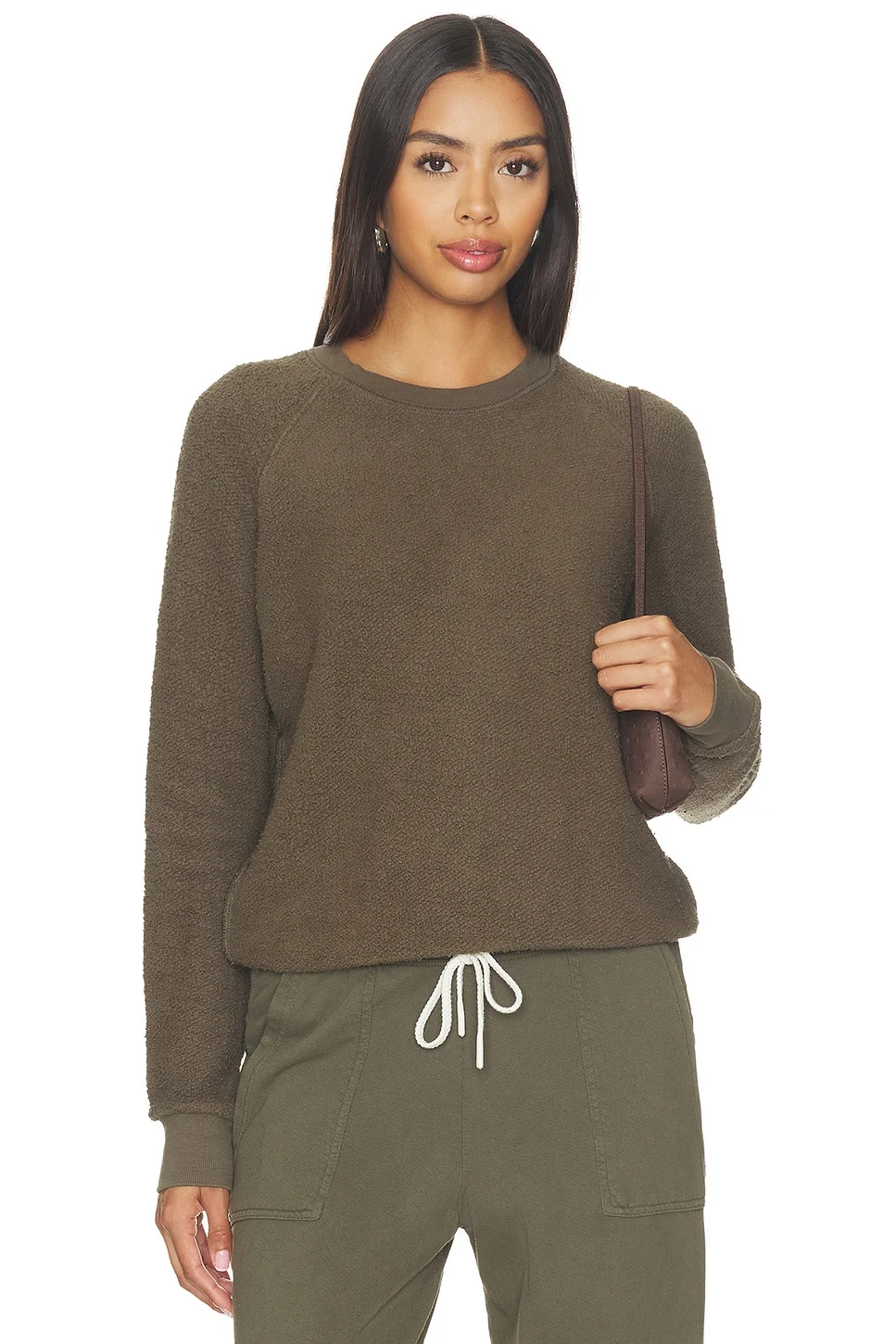 Ziggy Inside Out Fleece Long Sleeve Shrunken Crewneck Sweatshirt - 1