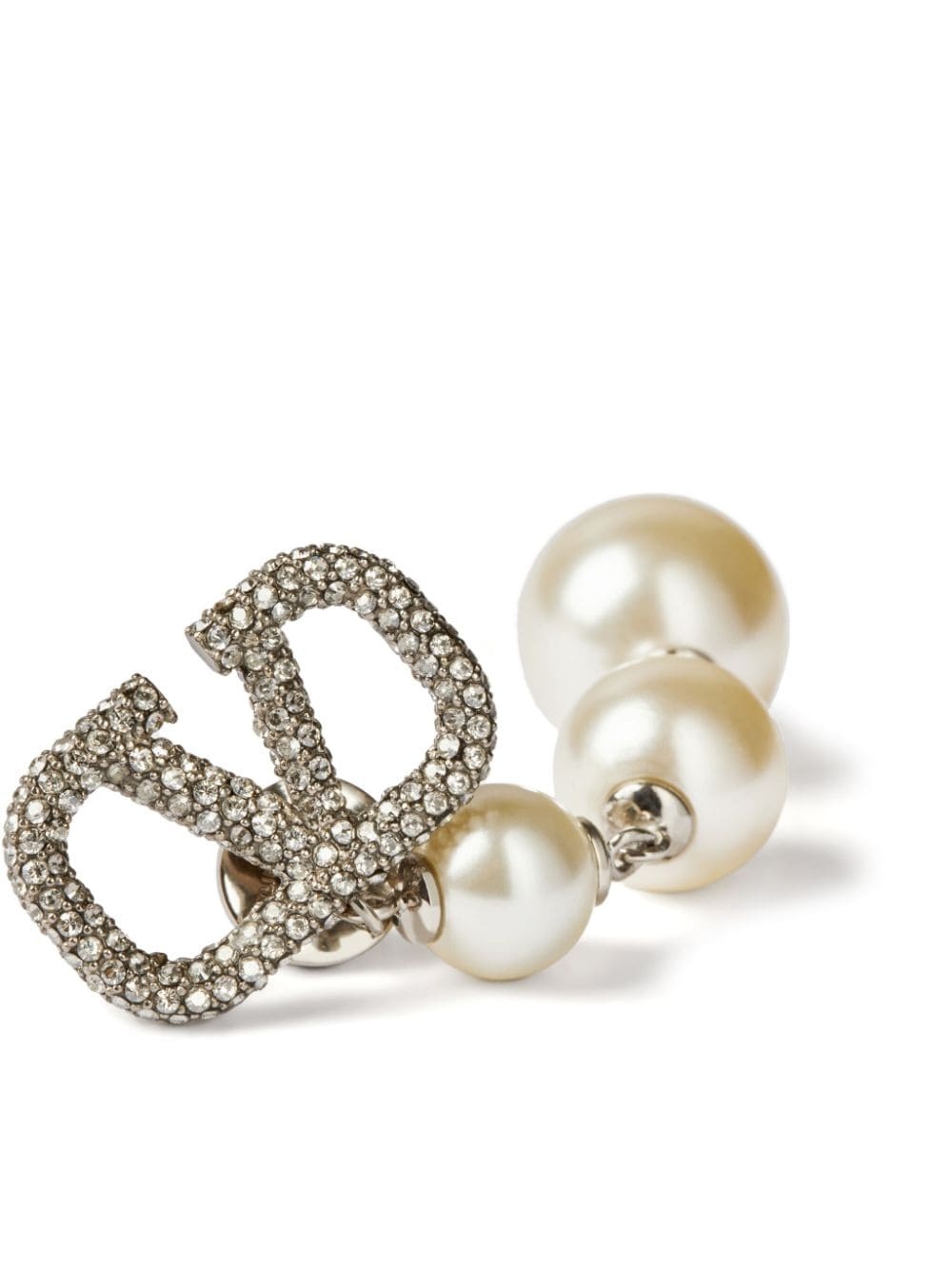 VLogo faux-pearl drop earrings - 2