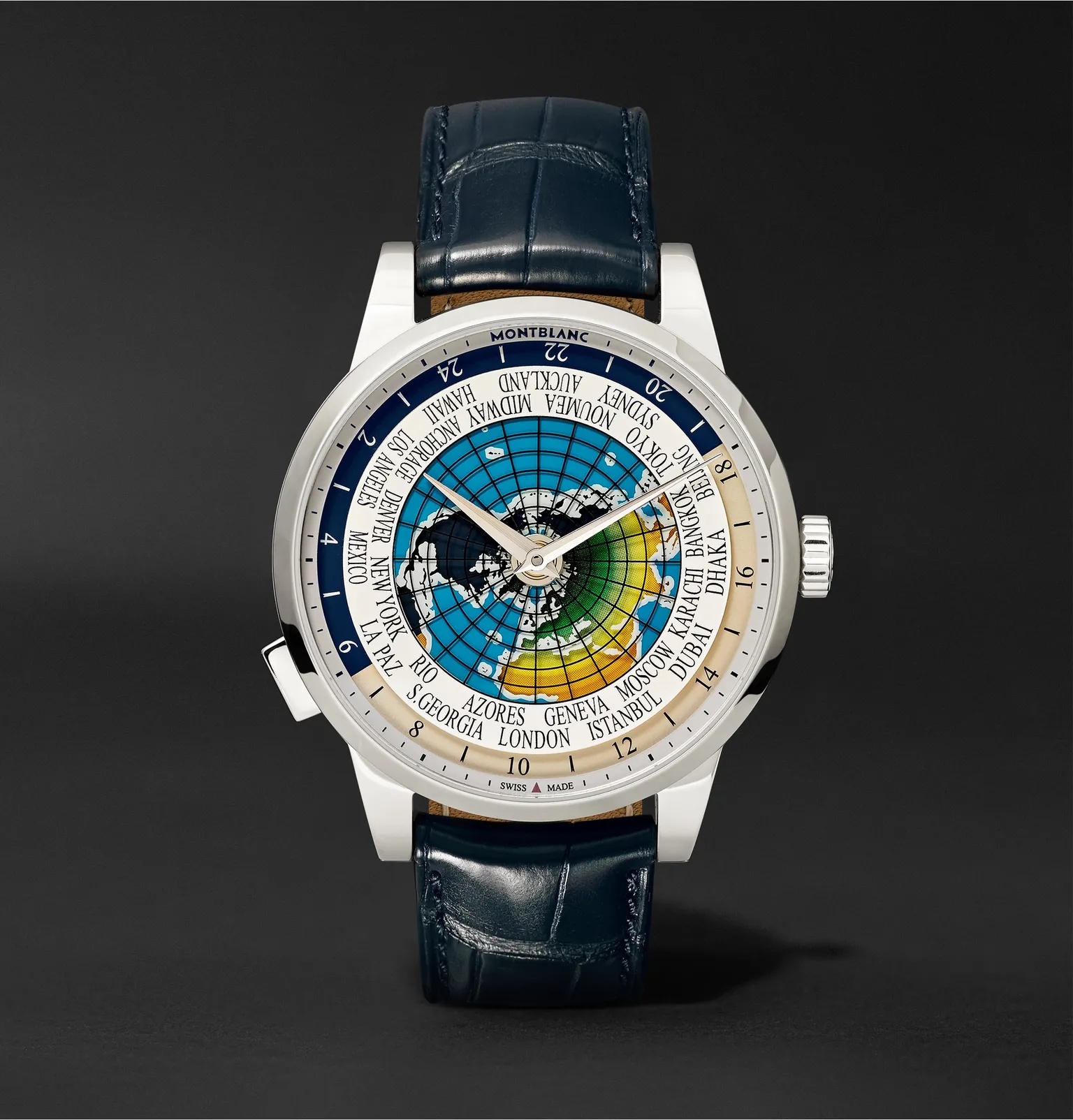 Heritage Spirit Orbis Terrarum LATIN UNICEF 41mm Stainless Steel and Alligator Watch, Ref. No. 11653 - 1