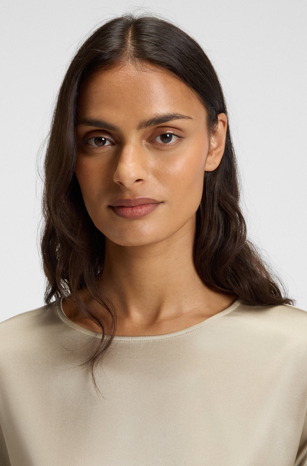 REGULAR-FIT JERSEY TOP WITH STRETCH-SILK FRONT - 5