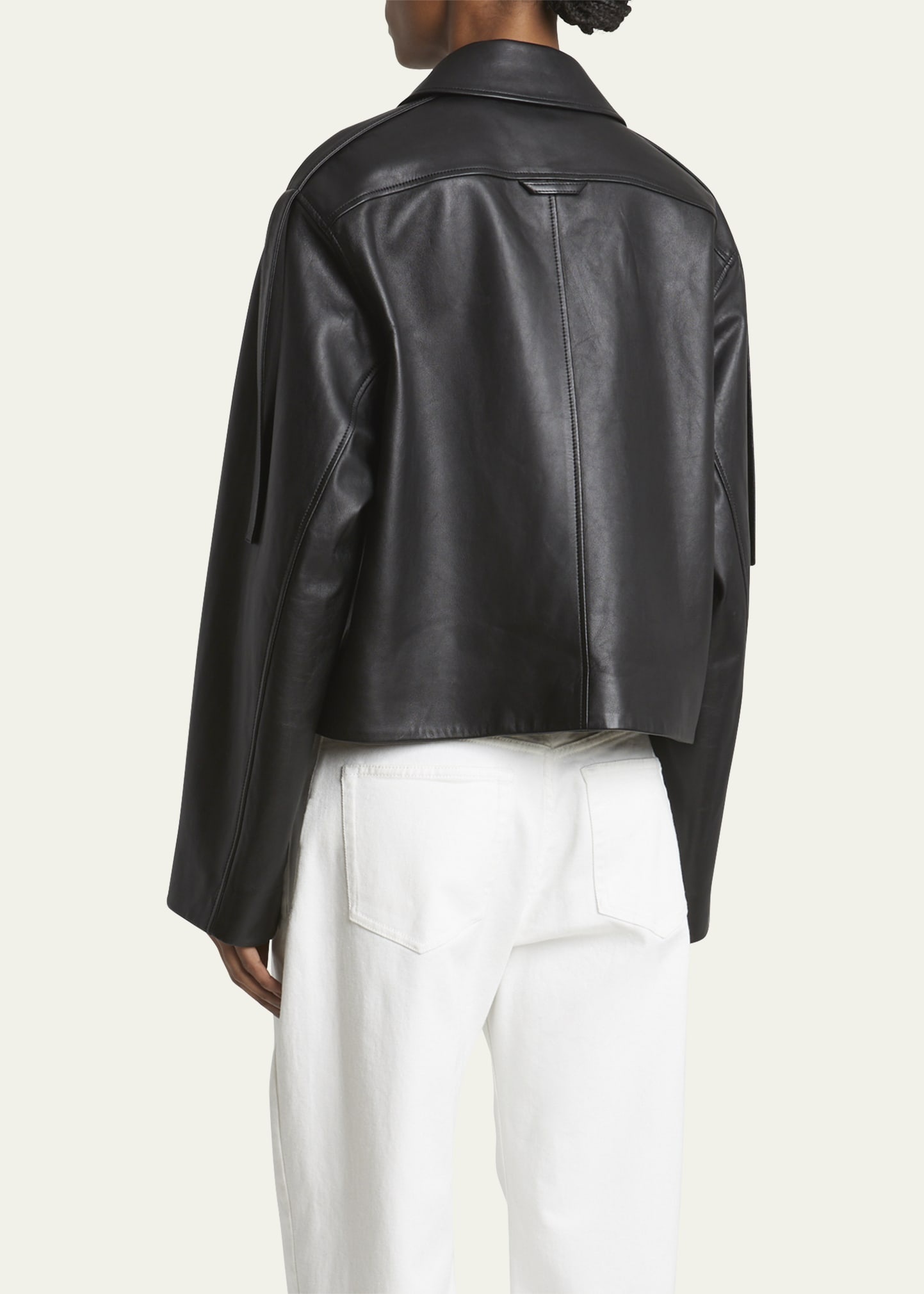 Dylan Wide Glossy Leather Jacket - 3