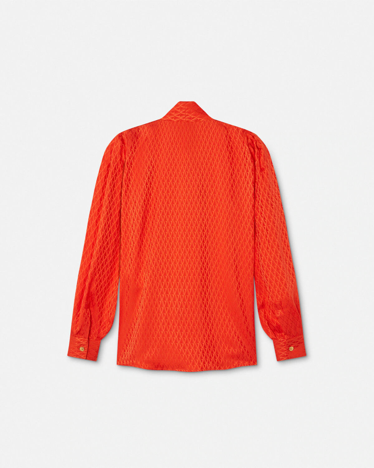 V Allover Jacquard Silk Lavallière Shirt - 3