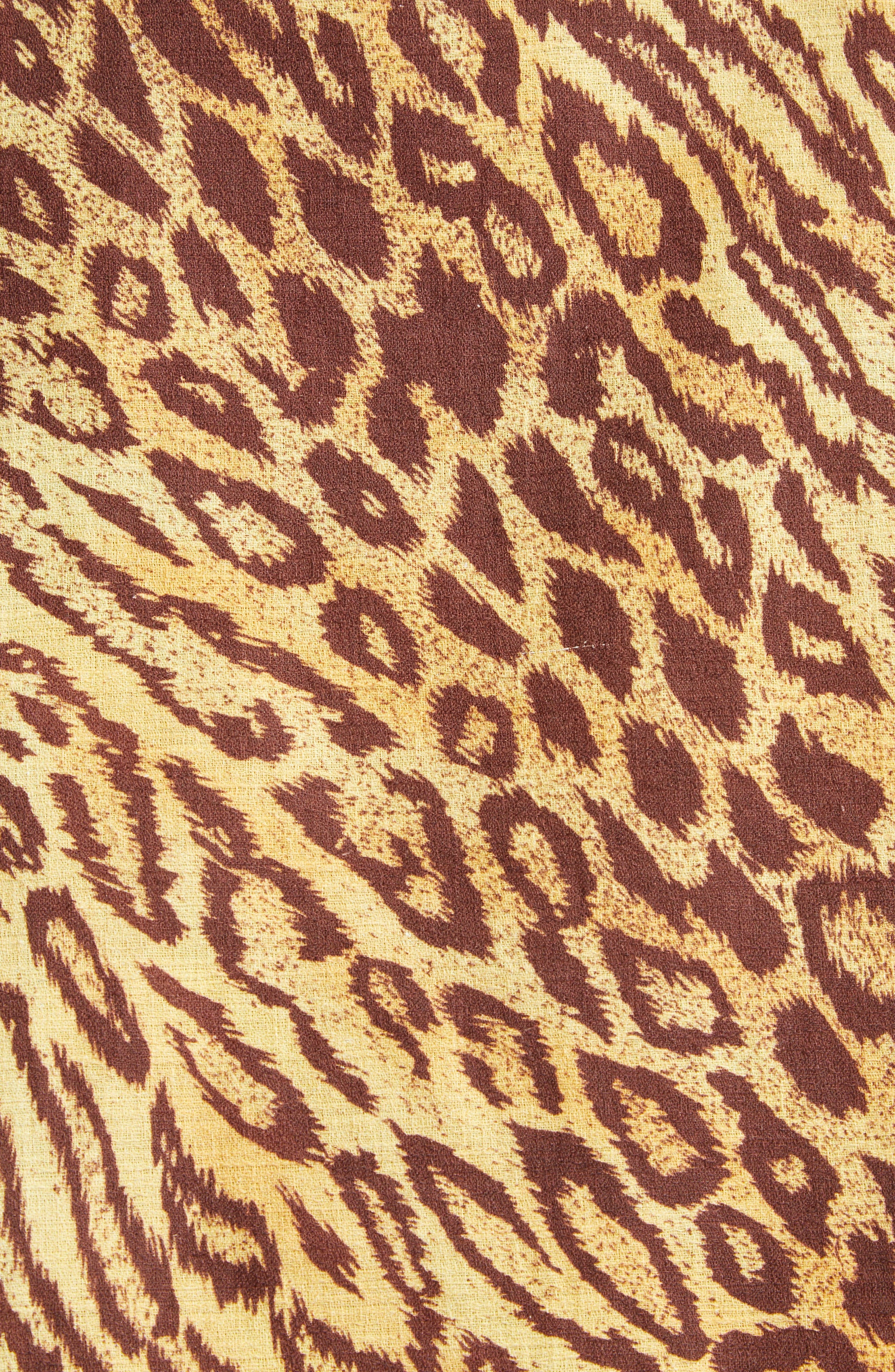 Zimmermann Coco Leopard Print Beaded Fringe Shirt at Nordstrom - 7