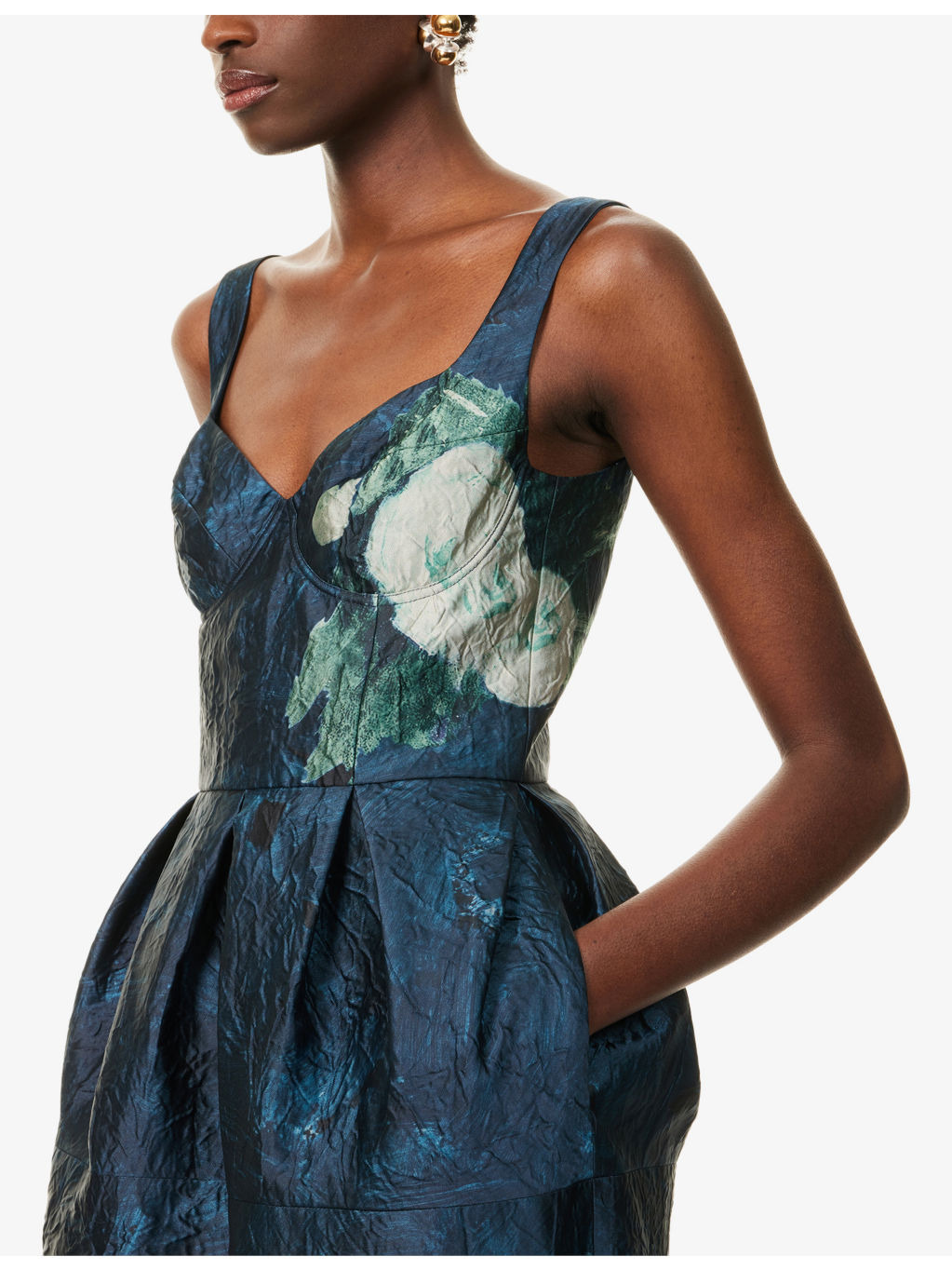 Floral-Print Bustier Woven Maxi Dress - 5