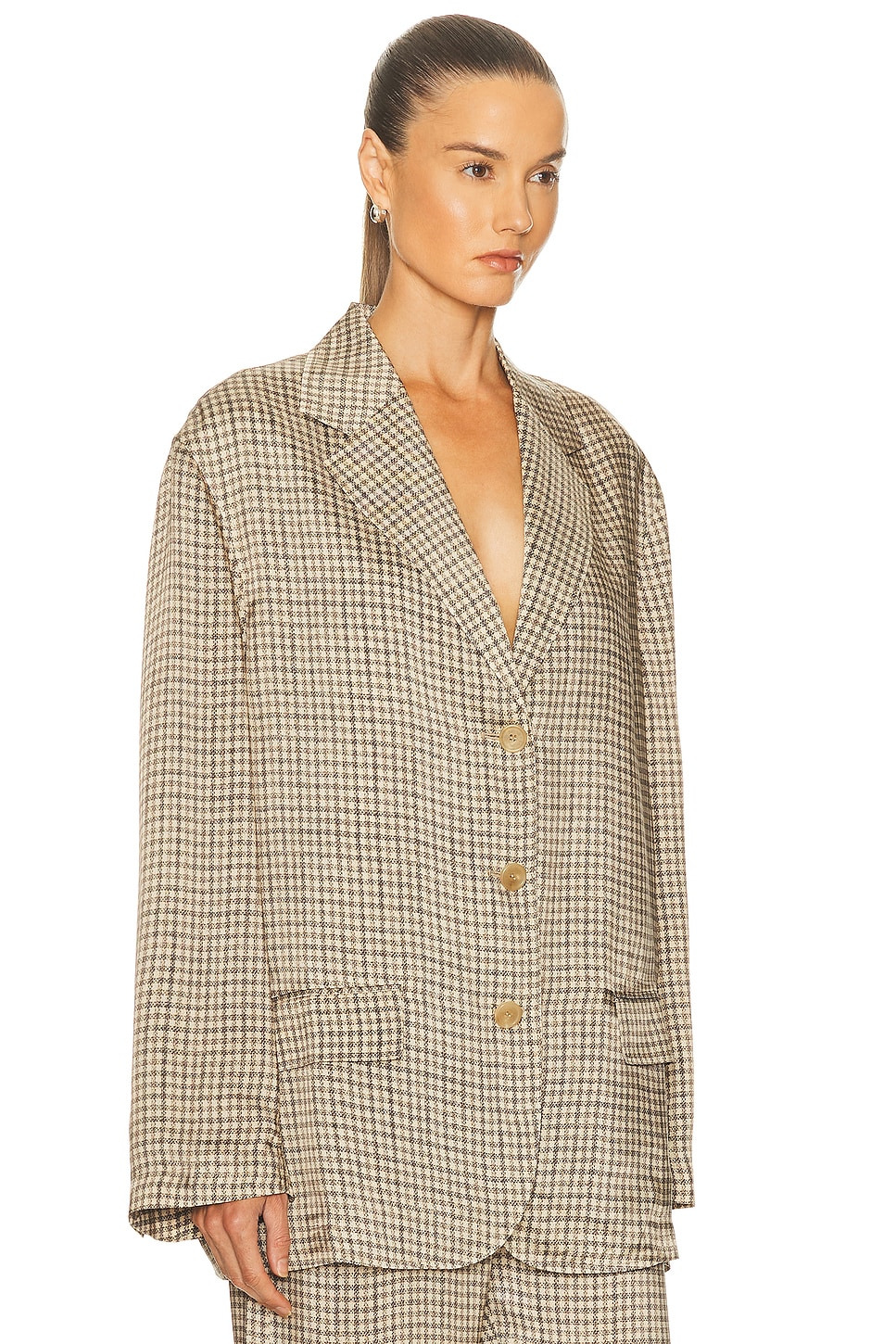 Junida Check Fluid Blazer - 2