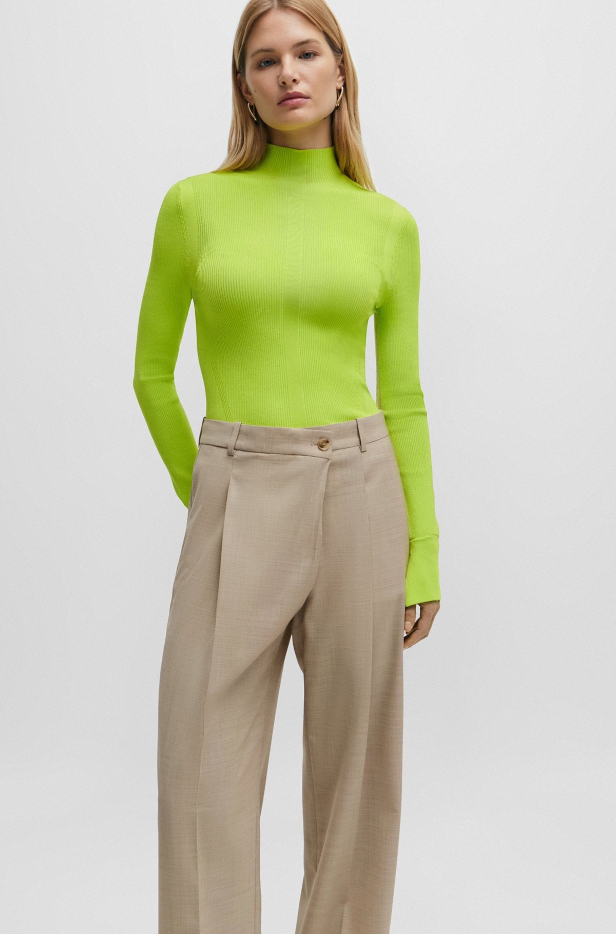 STRAIGHT-FIT REGULAR-RISE TROUSERS IN VIRGIN WOOL - 5