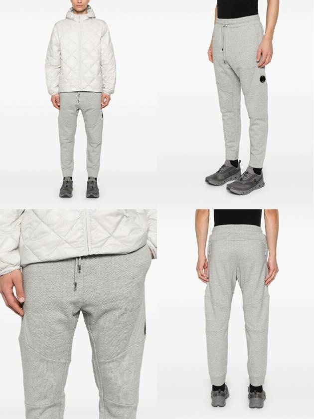 Diagonal Raised Fleece Cargo Track Pants Grey - 3