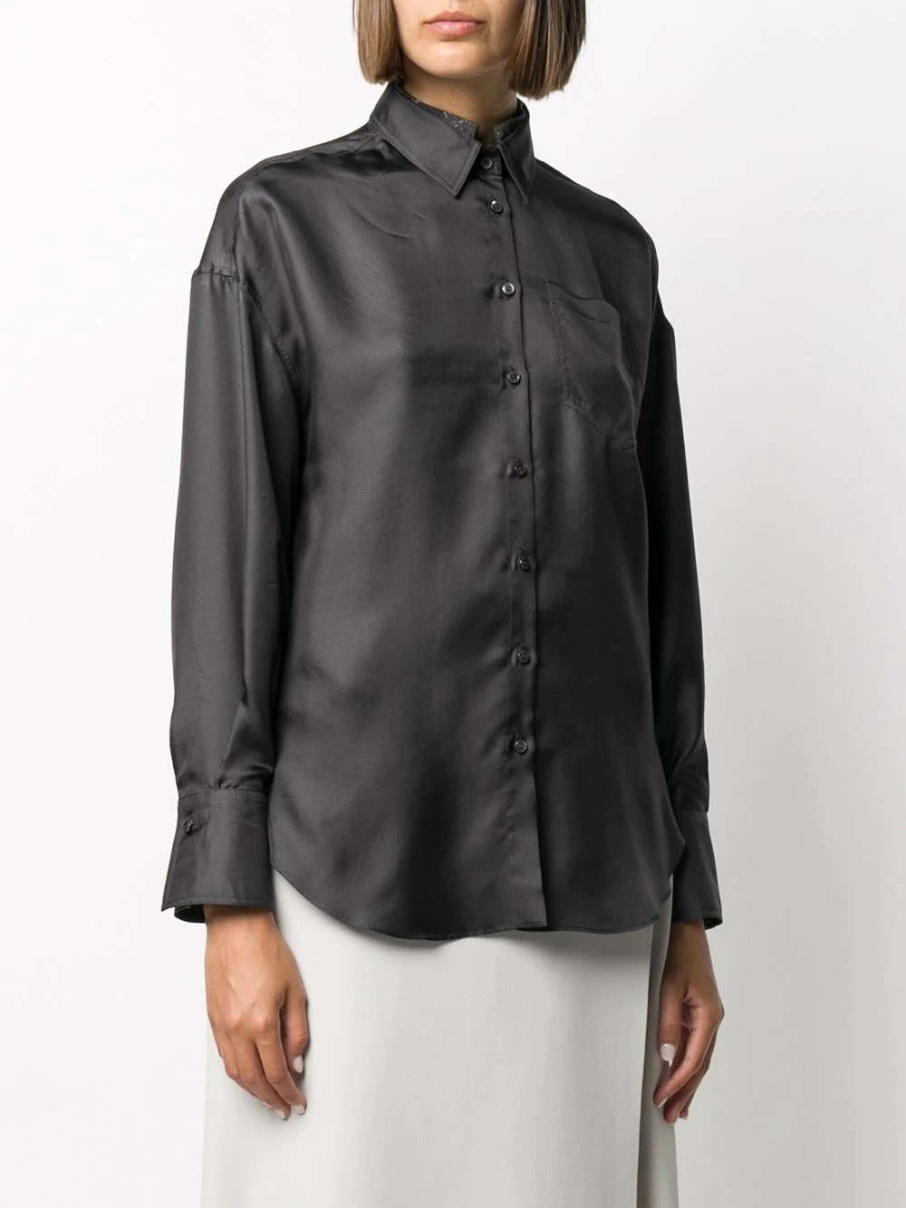 button-up satin shirt - 3