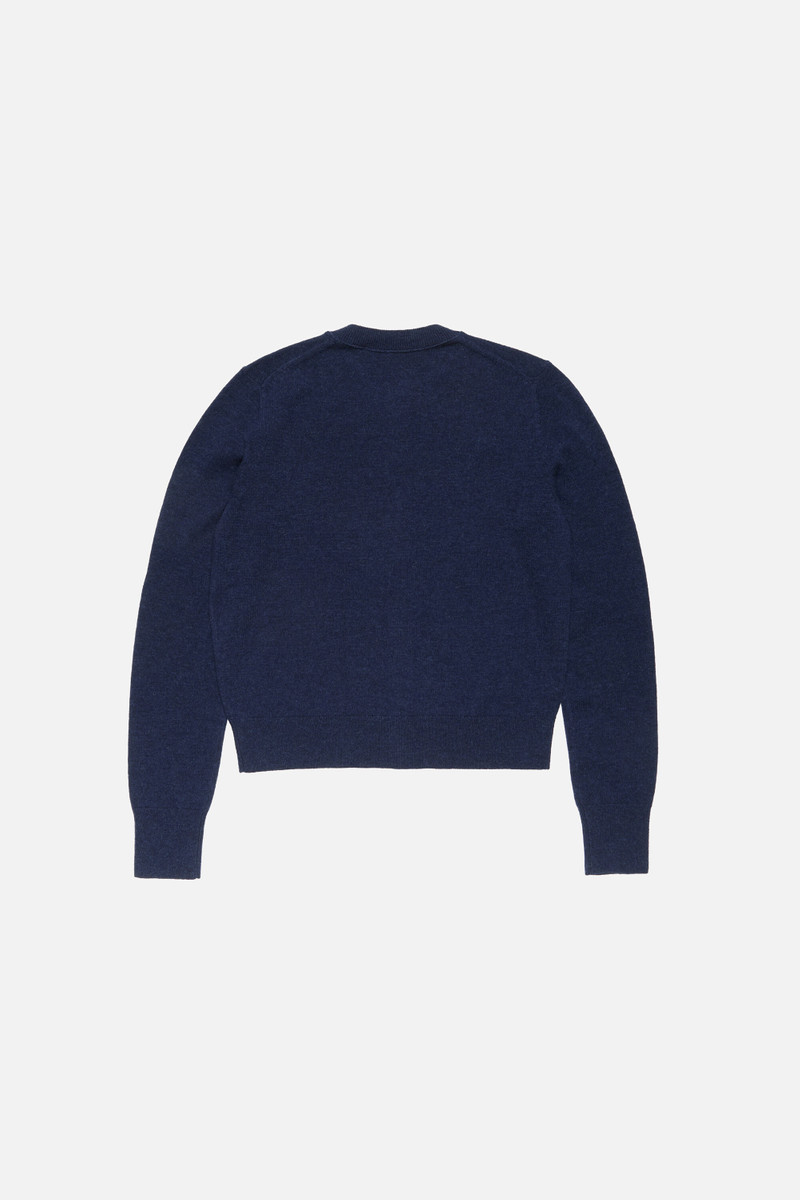 Fitted cardigan - yak wool - Navy melange 6