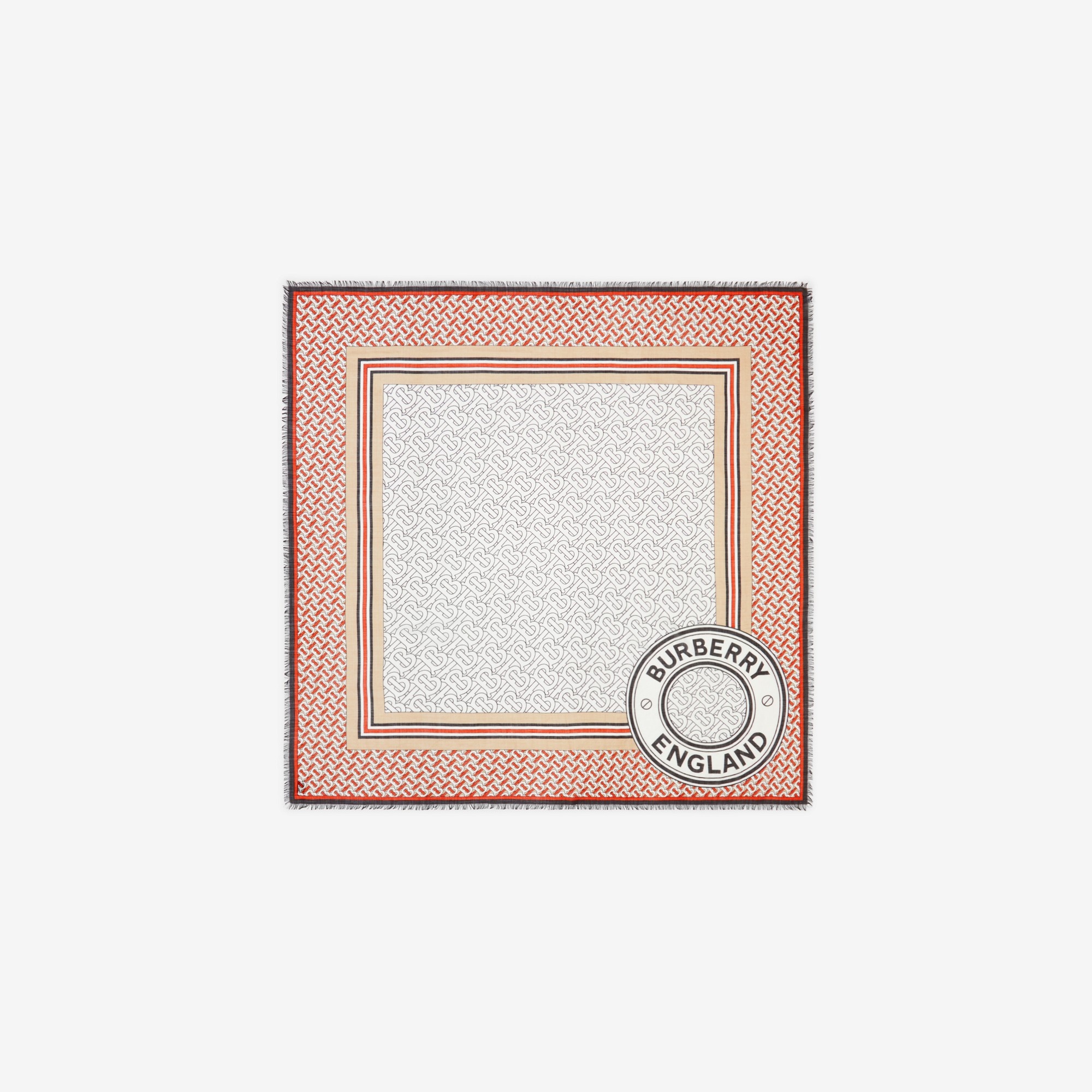 Burberry Monogram Print Square Silk Scarf
