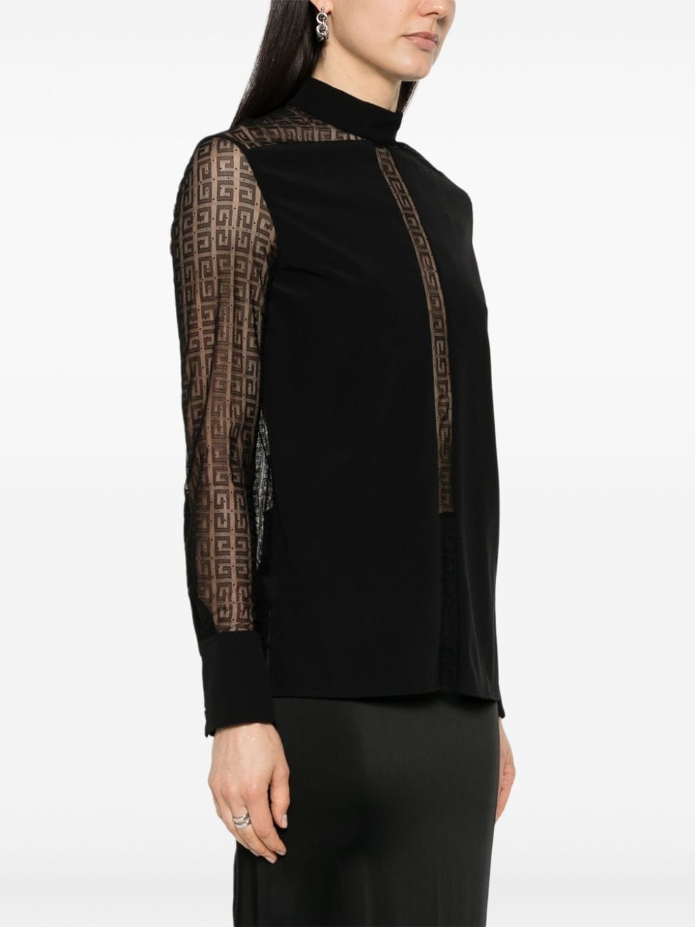 4G-pattern silk blouse - 3