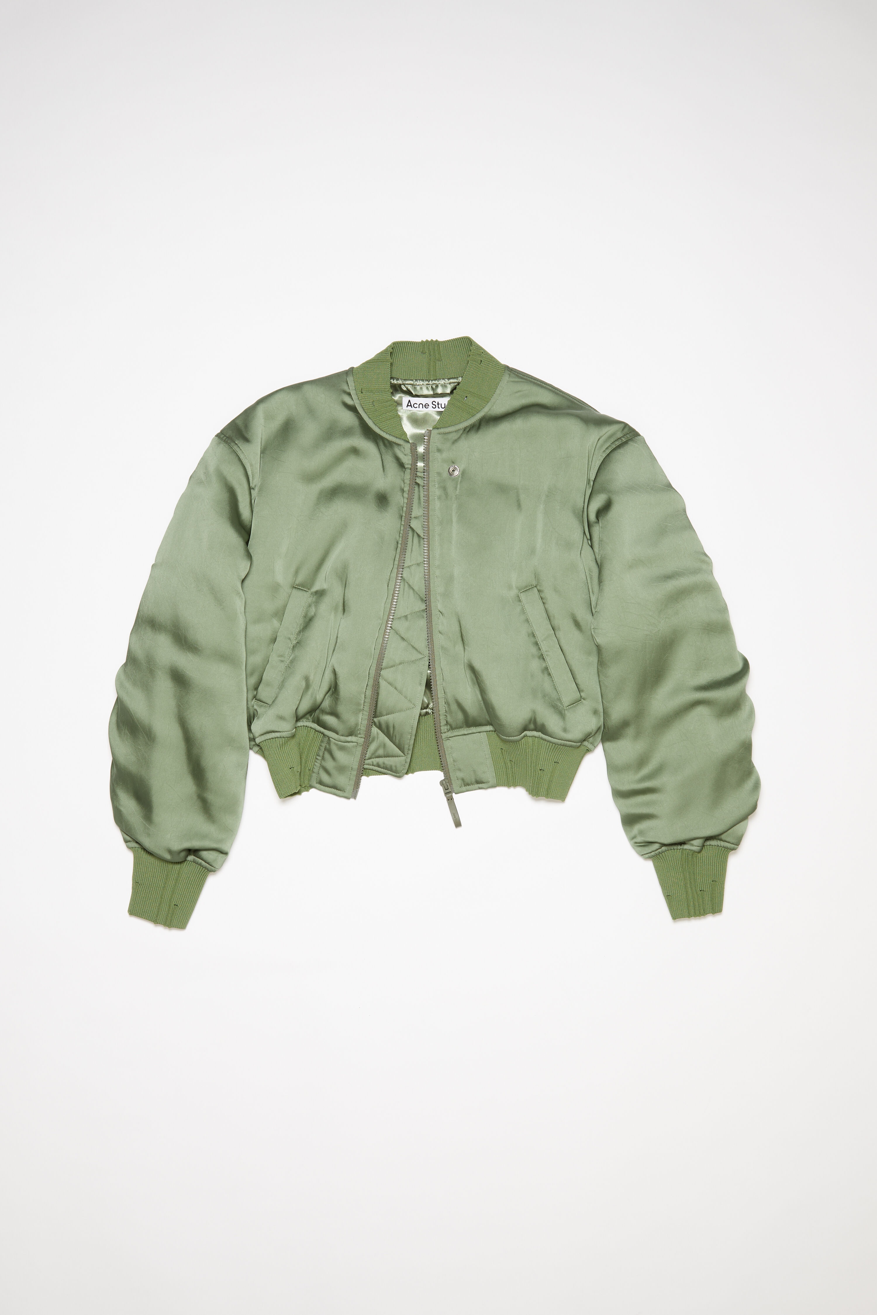 Logo patch bomber jacket - Dusty green - 1