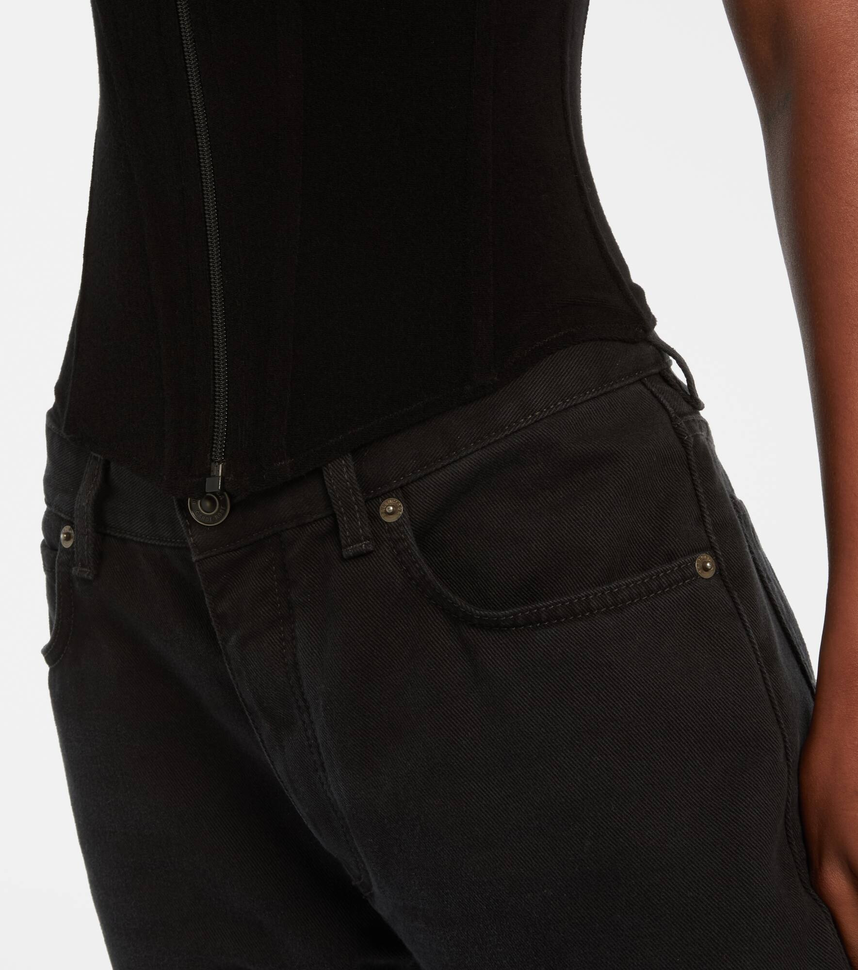 Cotton-blend velvet corset top - 5