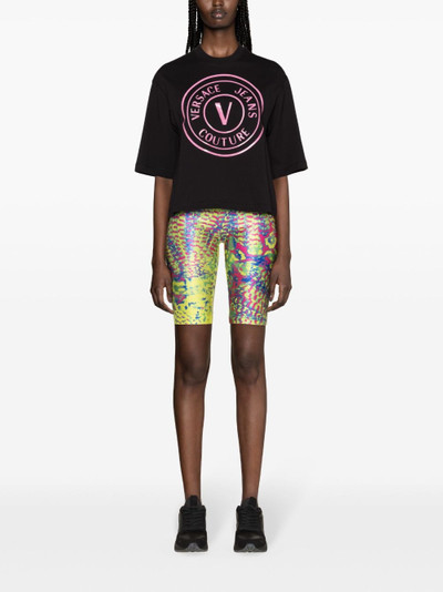 VERSACE JEANS COUTURE logo-print glitter-detailed T-shirt outlook