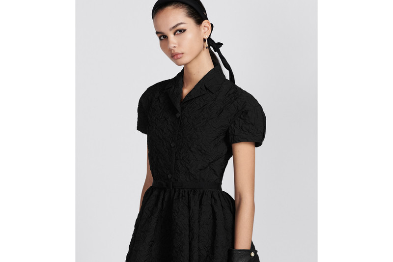 Flared Mid-Length Dress with Puff Sleeves 7