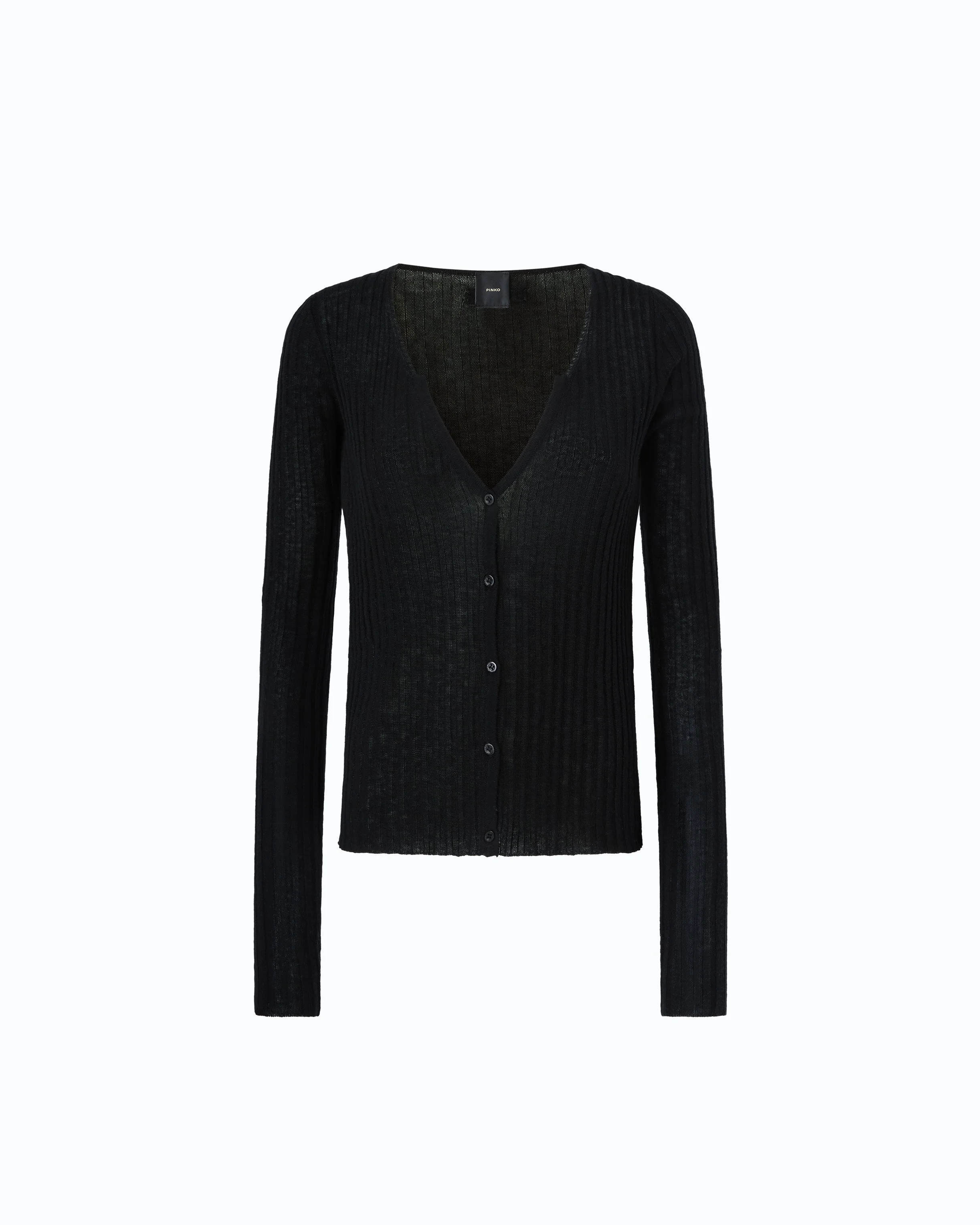 RIBBED CARDIGAN WITH BUTTONS - 1
