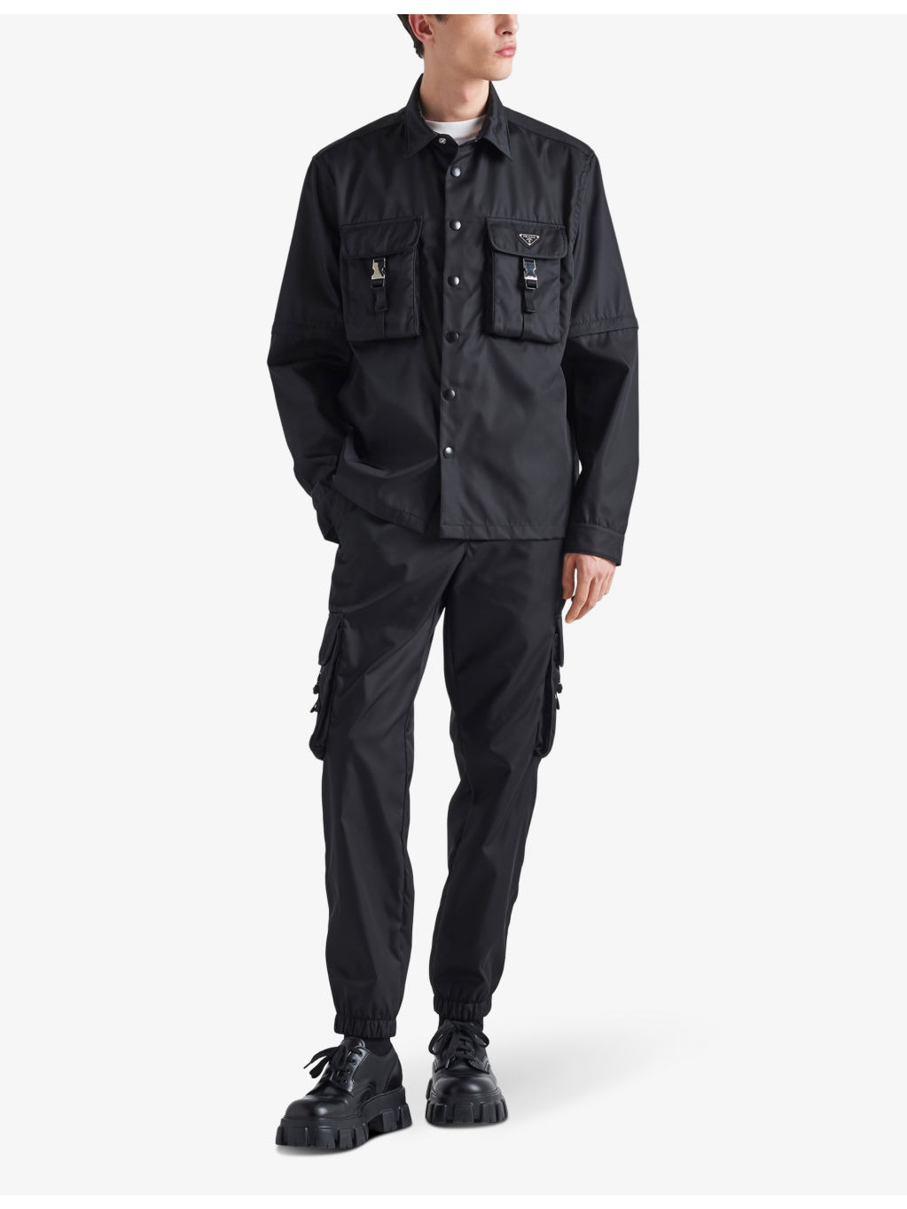Re-Nylon brand-plaque recycled-nylon shirt - 2