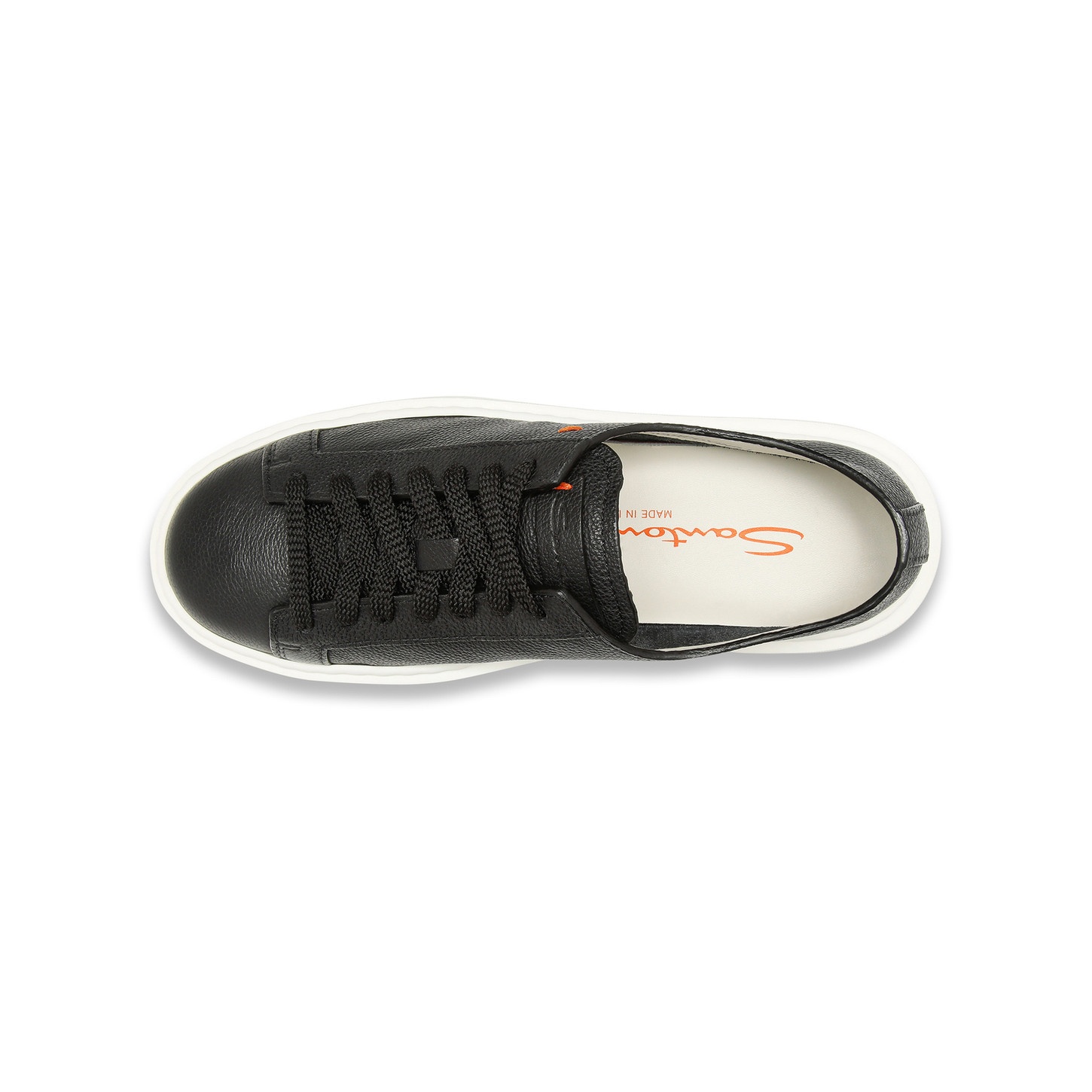 Women's black leather sneaker - 5