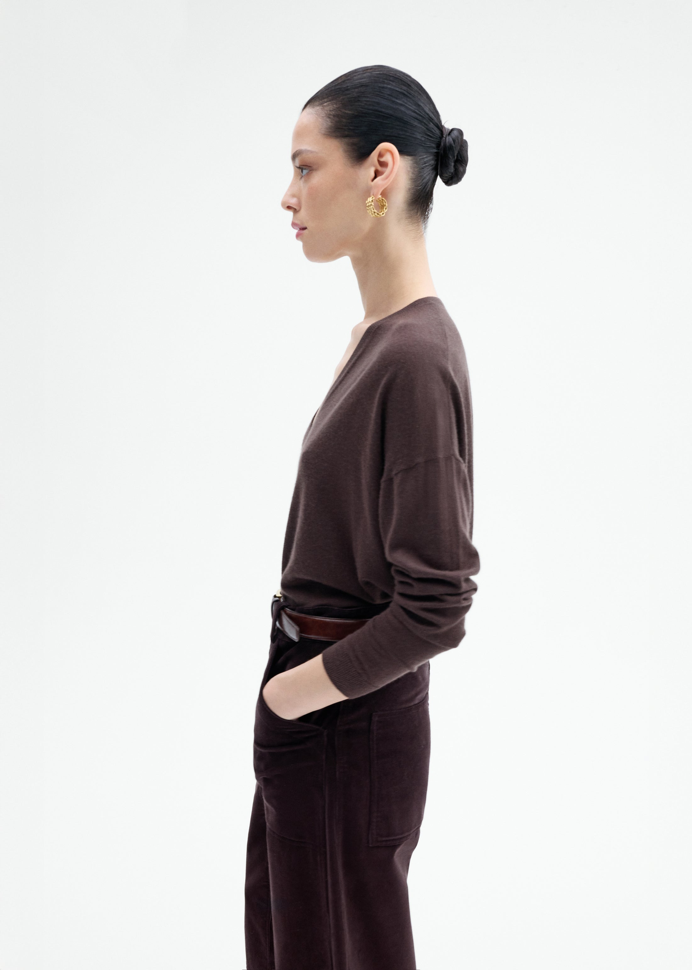 V-Neck Sweater in Fine Cashmere - 3