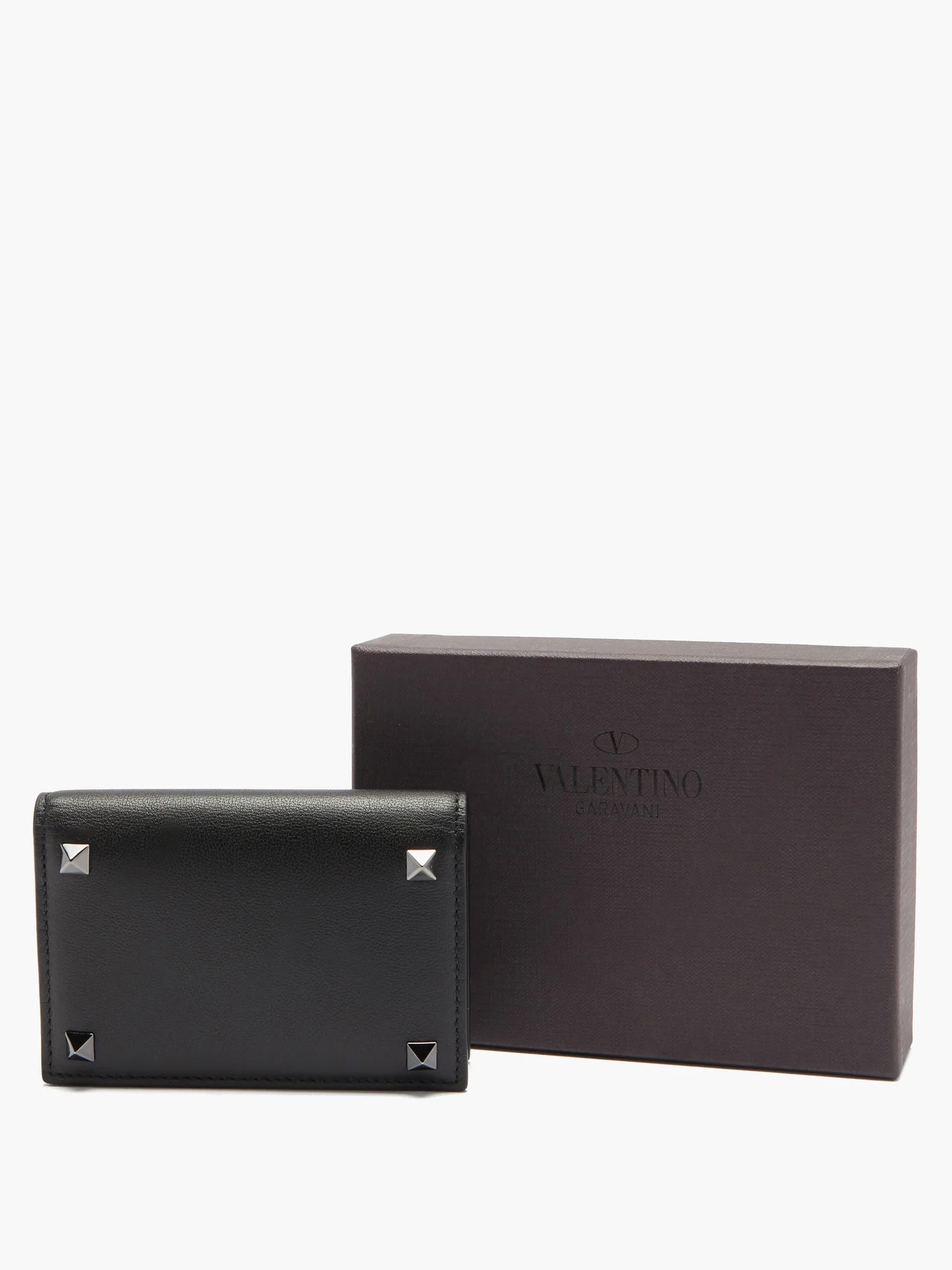 Rockstud leather bi-fold cardholder - 5