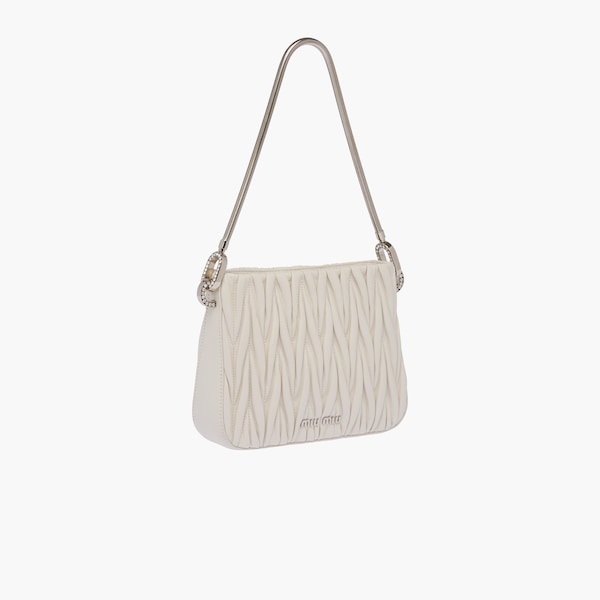 Miu Sassy matelassé nappa leather handbag - 6