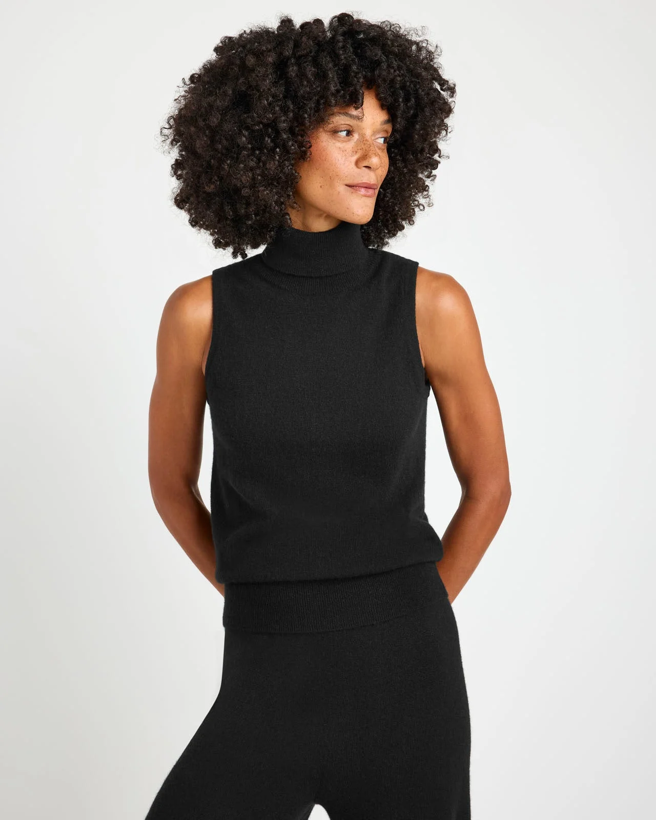 Tori Cashmere Turtleneck Tank - 1
