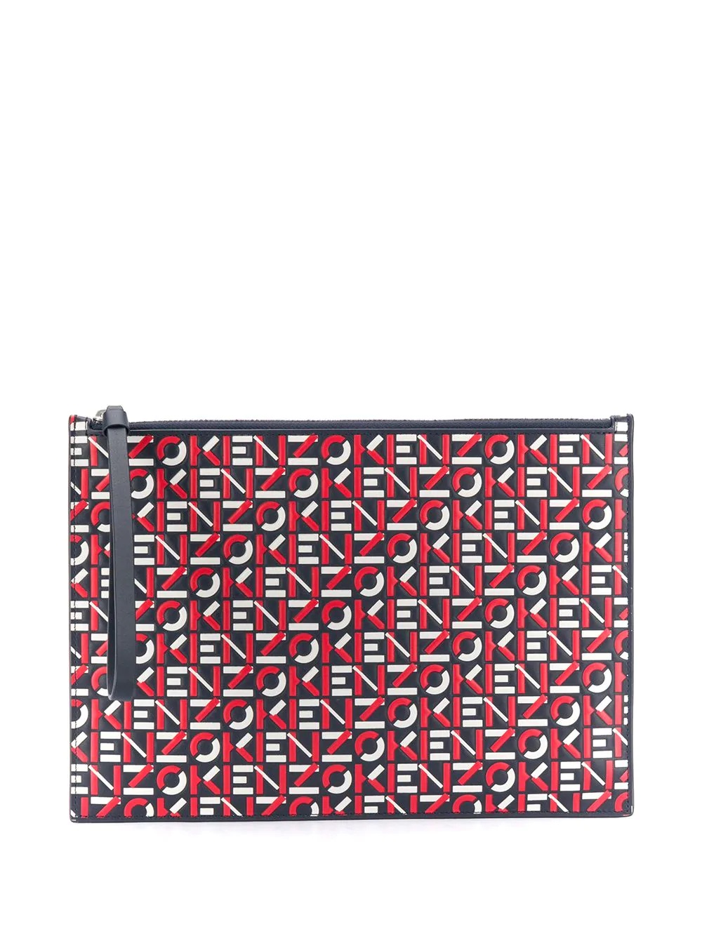 logo-print clutch bag - 1