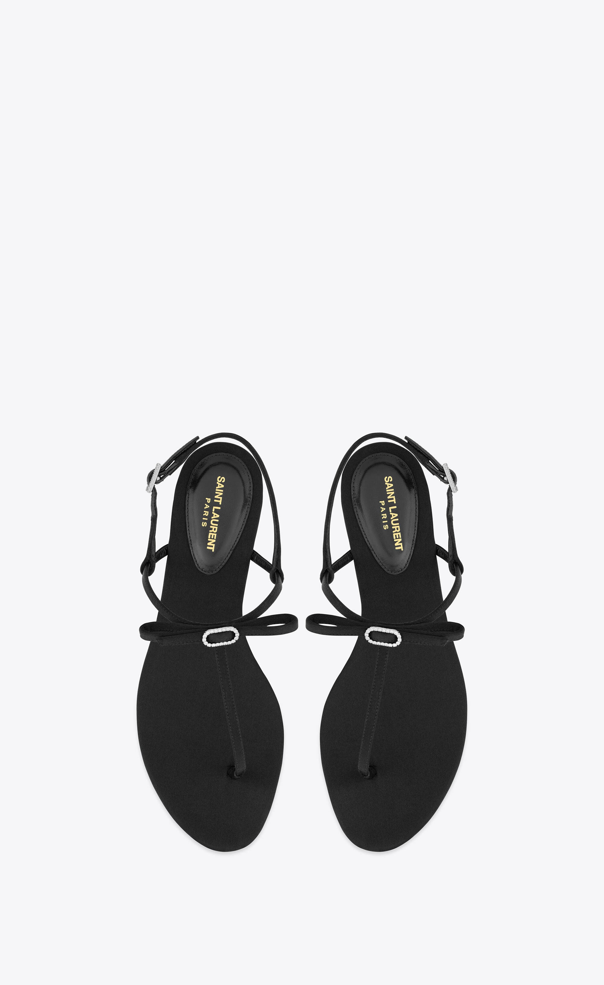 jackie flat sandals in satin crepe - 2