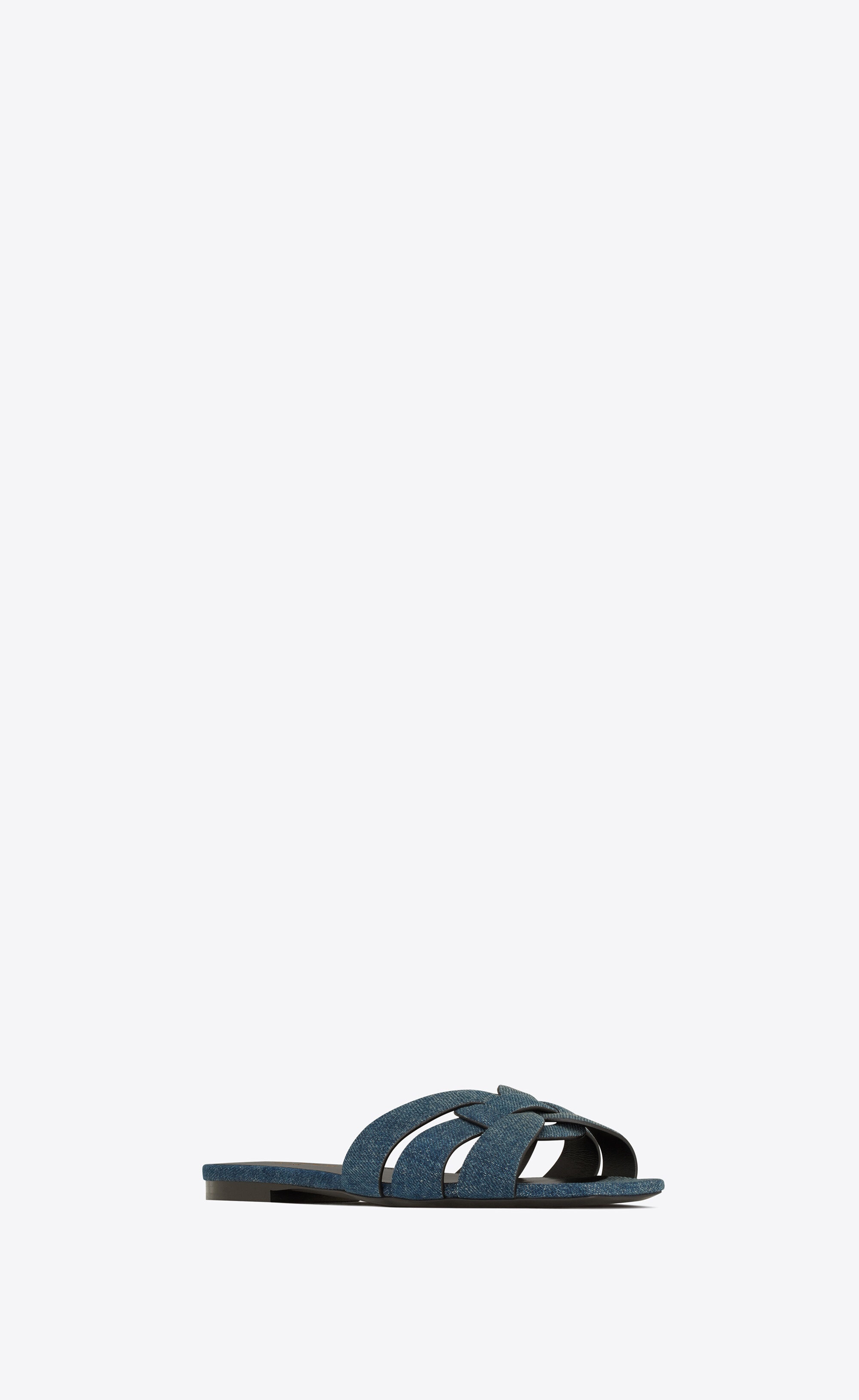 tribute flat mules in denim - 3